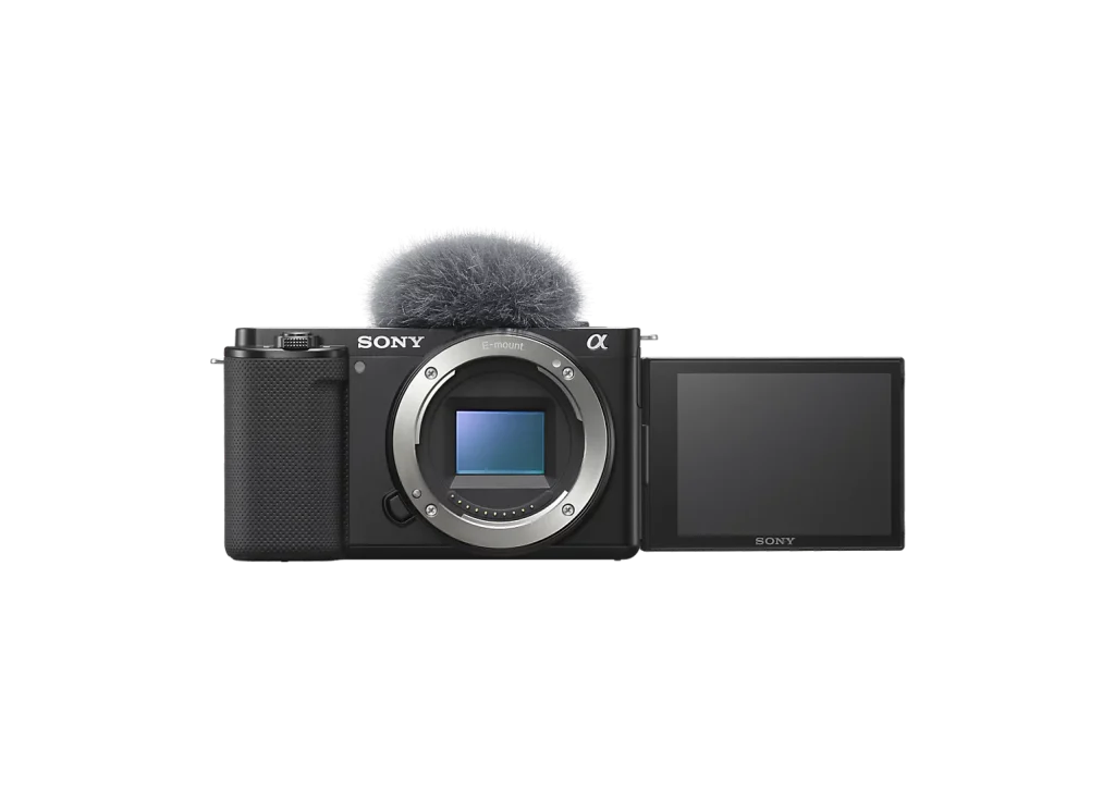 caméra professionnelle Sony ZV-E10 ~700 € à 800 € TPE, Créateurs de contenu, Communication interne Ultra-compact, pensé pour le vlog et prêt à l'emploi. class=